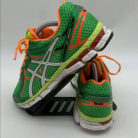 Asics Green and Orange Women's Running Sneakers - Picture 4 of 16